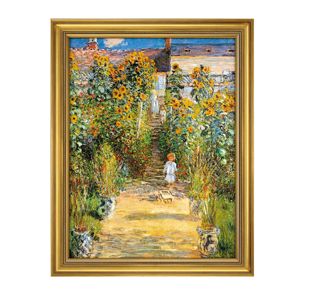 Affiche De Jardin Parterres De Fleurs à Vétheuil - Peinture De Claude Monet 200x200 Cm Toile Jardin Affiche Exterieure