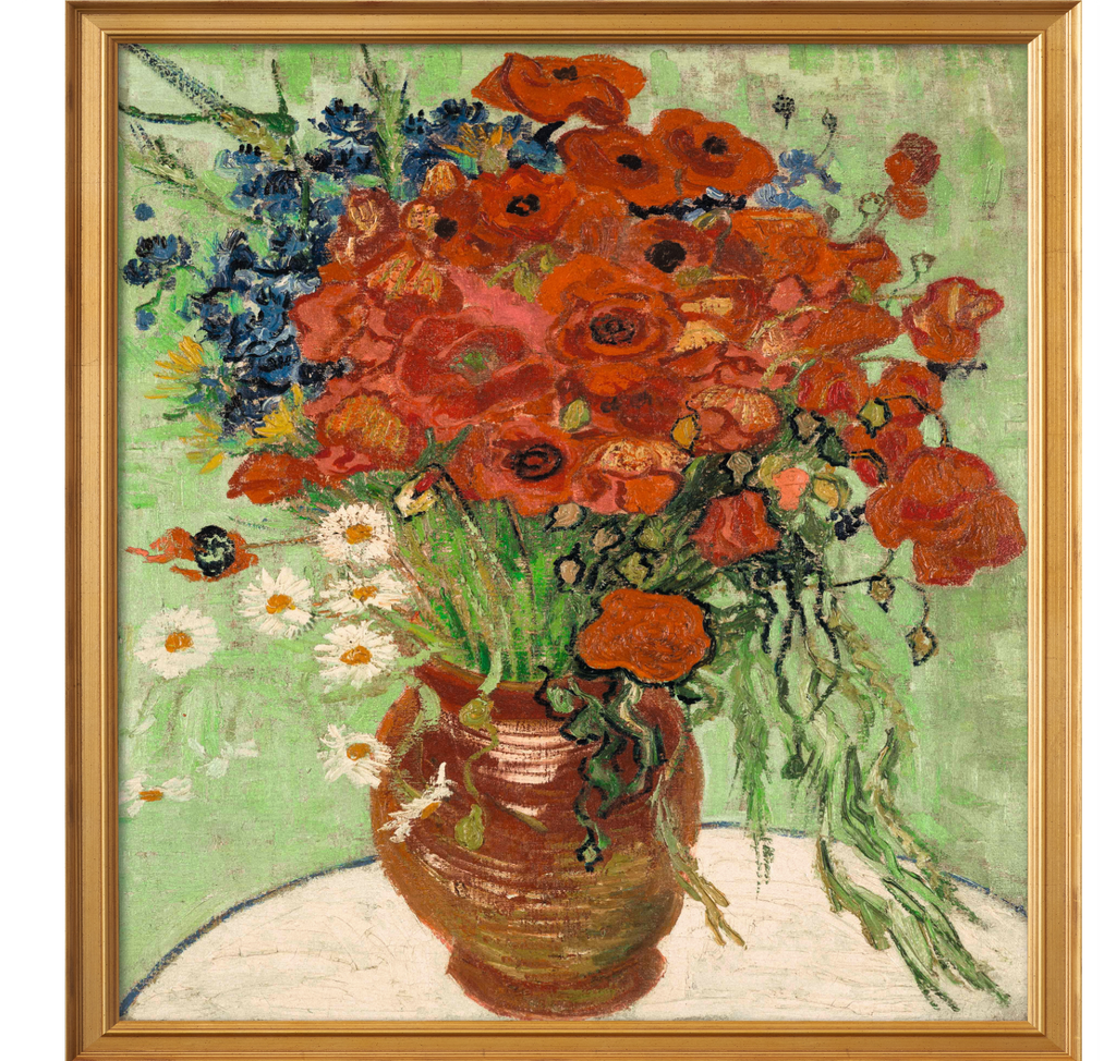 Nature morte, vase avec pâquerettes et coquelicots - Vincent van Gogh (1890)
