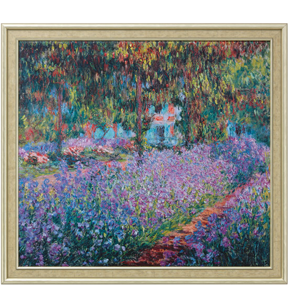 Tableau Irisbeet in Monets Garten - Claude Monet