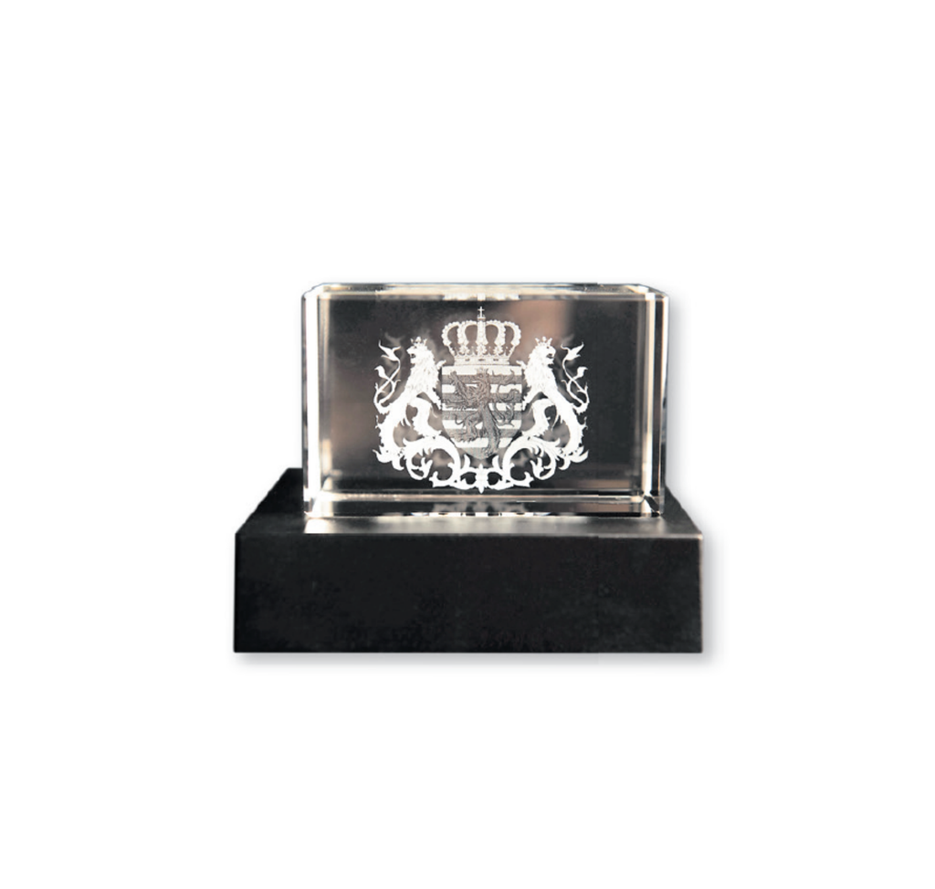 Bloc de cristal Blason du Luxembourg