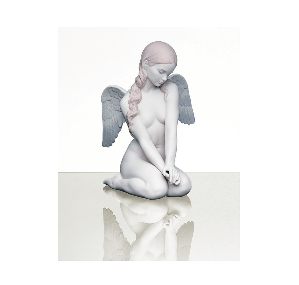 Figurine en porcelaine Ange à genoux - Lladró